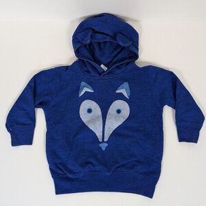 Rabbit Skins Fox Logo Hooded Sweatshirt Blue 2T